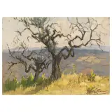 Giovanni Lomi, Old Olive Tree, oil on panel