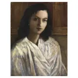 Émile Bernard, Portrait Of A Lady In White, oil on canvas