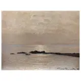 Gino Romiti, Seascape, oil on panel