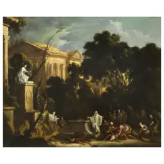 Pierre Patel, A Sacrifice Scene, oil on canvas