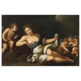 Giuseppe Nuvolone, Danae With Cupids, oil on canvas