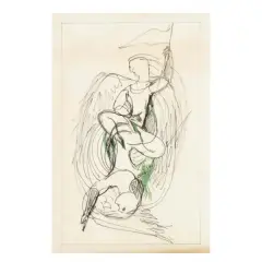Untitled by Gio Ponti, Angels n.2 black marker on tissue paper, offered Feb 2024