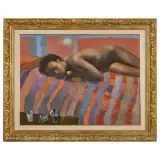 Ugo Attardi, Woman figure, oil on canvas