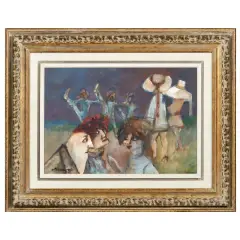 Mino Maccari, Cinque figure due di spalle con cappelli 1981
