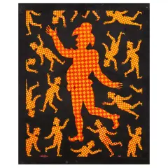 Arlequinade 1986 by Alexis Keunen, oil on board, offered Feb 2024