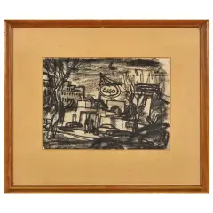 Esso by Luigi Bartolini, charcoal on paper, offered Feb 2024