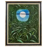 Cesare Peverelli, Campo di canne 1968, oil on canvas
