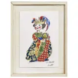 Emanuele Luzzati, La Regina, lithograph