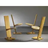 Gigi Sabadin, Four «Pala» Chairs, WOODEN AND METAL STRUCTURE