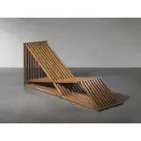 Augusto Romano, Wooden Chaise Longue, Brass Details, WOODEN CHAISE LONGUE