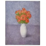 Antonio Bueno, Flowers pot 1970, oil on board