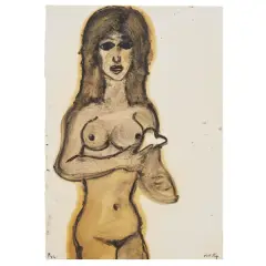 Eva 1984 by Fabio Mauri, mixed media on Fabriano paper, offered Dec 2023