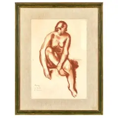 Untitled by Felice Carena, Seated nude, offered Nov 2023