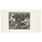 Giorgio Morandi, Paesaggio del Poggio 1927, etching