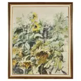 Giancarlo Cazzaniga, Girasoli, oil on canvas