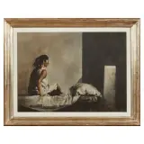 Giorgio Scalco, Profilo di Maria sul letto 1990, oil on canvas