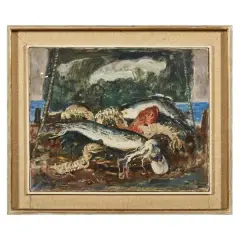 Marina by Mario Bucci, oil on canvas, offered Nov 2023