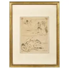 Saulo Indian by Felice Carena, ink and watercolor on paper, offered Nov 2023
