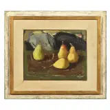 Mario Bucci, Still life with pears, oil on board