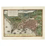 Georg Braun, Untitled, Franz Hogenberg (1535-1590) NEAPOLIS handcolored copper engraving