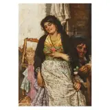 Egisto Lancerotto, Courtship, oil on canvas