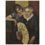 Alfredo Protti, Intimate Conversations, oil on canvas