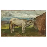 Oxen At Rest by Giovanni Fattori, oil on panel, offered Nov 2023