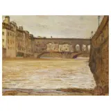 Galileo Chini, Ponte Vecchio, Florence, oil on panel