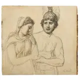 Jacques-Louis David, The Departure Of Hector, pencil on paper
