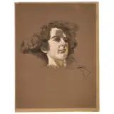 Max Klinger, Portrait Of A Girl, gessetti on paper
