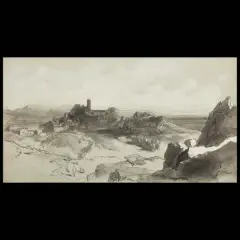 Edward Lear, Olevano, pencil and watercolor