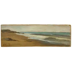 Castiglioncello Seascape by Luigi Bechi, oil on cardboard, offered Nov 2023