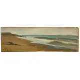 Luigi Bechi, Castiglioncello Seascape, oil on cardboard