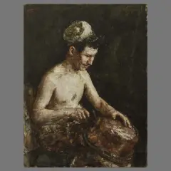 Antonio Mancini, The Coppersmith, oil on canvas