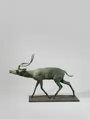 Fritz Behn, Schreitende Impala-Gazelle, Um 1932, Bronze mit grünlicher Patina
