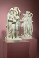 Carlo Albacini, Paar Skulpturengruppen, die vier Jahreszeiten darstellend – ehemalige Kandelaber, Um 1780, Marmor