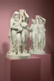 Carlo Albacini, Paar Skulpturengruppen, die vier Jahreszeiten darstellend – ehemalige Kandelaber, Um 1780, Marmor