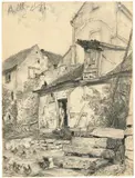 Adolph von Menzel, Wirtschaftshof bei Kloster Aura bei Kissingen