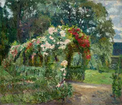 Philipp Franck, Rosenlaube im Richter´schen Garten, 1910, Öl auf Leinwand