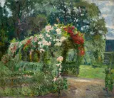 Philipp Franck, Rosenlaube im Richter´schen Garten, 1910, Öl auf Leinwand