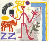 Ich in London 1 by A. R. Penck, 1982, Acryl auf Leinwand, sold May 2011