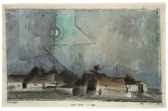 West-Deep a. d. Rega by Lyonel Feininger, 1925, Aquarell über Tuschfeder auf Bütten, sold Nov 2008