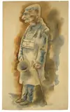 Blinder Bettler by George Grosz, 1929, Aquarell über Feder in Sepia auf Papier, auf dünnes Japan aufgezogen, sold Nov 2012