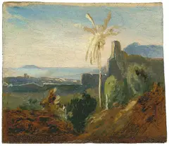 Ansicht von Terracina by Carl Blechen, Um 1829, Öl auf Papier, sold Nov 2011