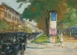 Lesser Ury, Unter den Linden, Um 1925, Pastell auf Pappe