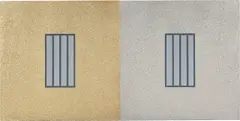 Peter Halley, Gold and Silver Prisons, 1997, Acryl, Metallic-Acryl und Roll-A-Tex auf zwei aneinander montierten Leinwänden