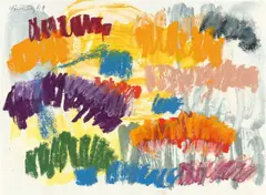 Günther Förg, an die Leine, 2009, Öl über Monotypie auf Papier