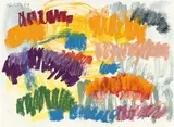 Günther Förg, an die Leine, 2009, Öl über Monotypie auf Papier