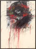 Arnulf Rainer, Christus-Übermalung, 1983, Öl über Fotografie auf Karton auf Holzplatte