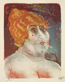 Otto Dix, Kupplerin, 1923, Farblithographie auf Bütten